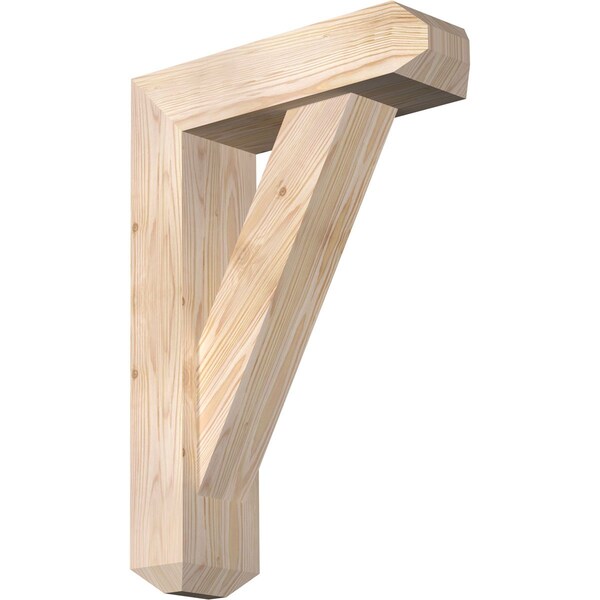 Ekena Millwork Traditional Craftsman Smooth Bracket w/ Offset Brace, Douglas Fir, 5 1/2"W x 18"D x 26"H BKT0604X18X26TRA04SDF - main